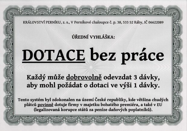 Dotace bez práce